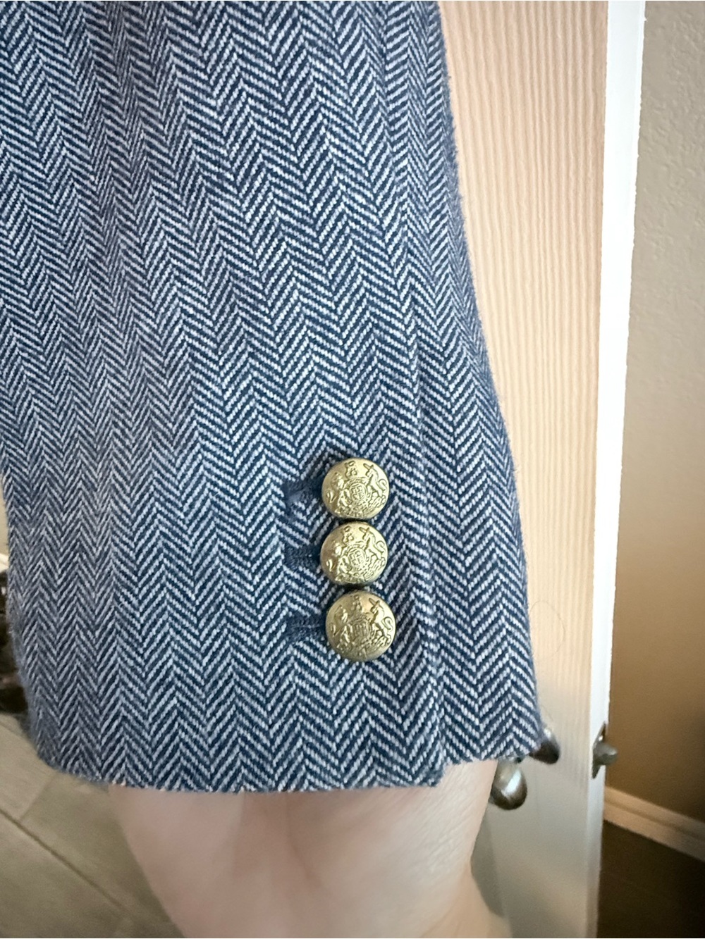 J. Crew Blue Herringbone Pattern Blazer - Picture 5 of 6